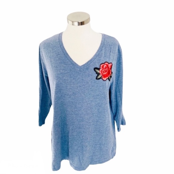 St. John’s Bay Rose Patch Top, 1X - Picture 1 of 4